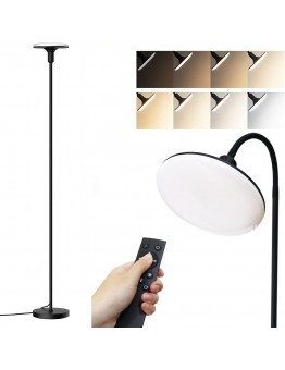 Led Floor Lamp, Bright Sky Torchiere Floor Lamps with Adjustable Gooseneck, Dimmable Floor Reading Lamp with Remote Control, Modern Tall Standing Lamp for Living Room, Bedroom and Office