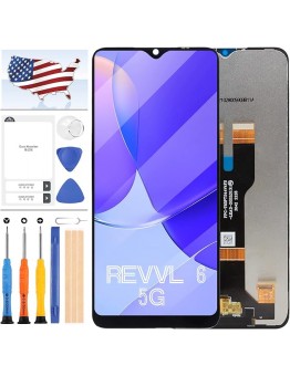 for T-Mobile REVVL 6 5G LCD Screen Replacement for Revvl 6 5G Display for Revvl 6 5G LCD Digitizer Touch Screen Assembly Repair Part Kit with Tools (Black)
